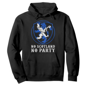 No Scotland No Party Distressed Shield Saltire Cross Hoodie Vintage Football Fans Game Day