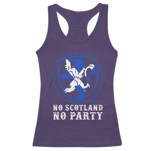 No Scotland No Party Distressed Shield Saltire Cross Racerback Tank Top Vintage Football Fans Game Day