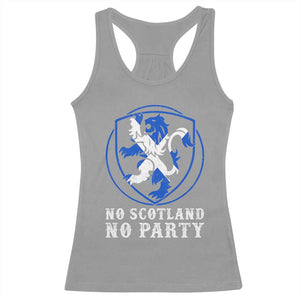 No Scotland No Party Distressed Shield Saltire Cross Racerback Tank Top Vintage Football Fans Game Day