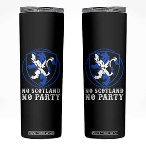 No Scotland No Party Distressed Shield Saltire Cross Skinny Tumbler Vintage Football Fans Game Day