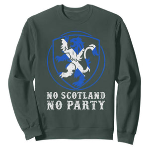 No Scotland No Party Distressed Shield Saltire Cross Sweatshirt Vintage Football Fans Game Day