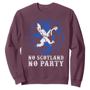 No Scotland No Party Distressed Shield Saltire Cross Sweatshirt Vintage Football Fans Game Day