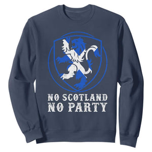 No Scotland No Party Distressed Shield Saltire Cross Sweatshirt Vintage Football Fans Game Day