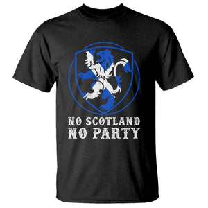 No Scotland No Party Distressed Shield Saltire Cross T Shirt Vintage Football Fans Game Day