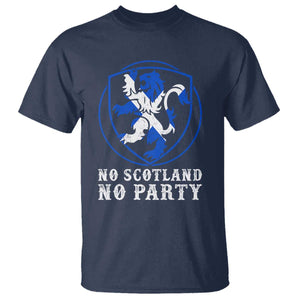No Scotland No Party Distressed Shield Saltire Cross T Shirt Vintage Football Fans Game Day