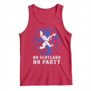 No Scotland No Party Distressed Shield Saltire Cross Tank Top Vintage Football Fans Game Day