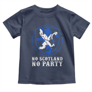 No Scotland No Party Distressed Shield Saltire Cross Toddler T Shirt Vintage Football Fans Game Day