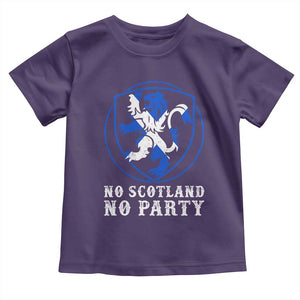 No Scotland No Party Distressed Shield Saltire Cross Toddler T Shirt Vintage Football Fans Game Day