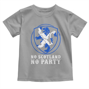 No Scotland No Party Distressed Shield Saltire Cross Toddler T Shirt Vintage Football Fans Game Day