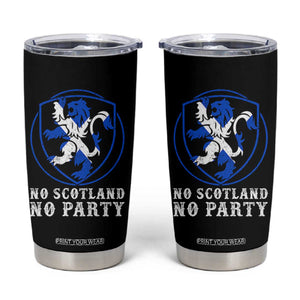 No Scotland No Party Distressed Shield Saltire Cross Tumbler Cup Vintage Football Fans Game Day