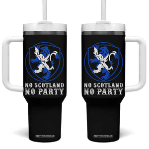 No Scotland No Party Distressed Shield Saltire Cross Tumbler With Handle Vintage Football Fans Game Day