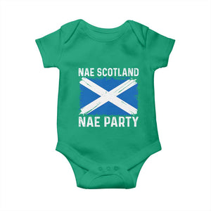 Nae Scotland Nae Party Saltire Flag Baby Onesie Vintage Scottish Accent Soccer Fans Football Tournament