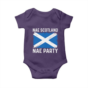 Nae Scotland Nae Party Saltire Flag Baby Onesie Vintage Scottish Accent Soccer Fans Football Tournament
