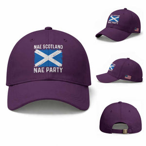 Nae Scotland Nae Party Saltire Flag Baseball Cap Vintage Scottish Accent Soccer Fans Football Tournament