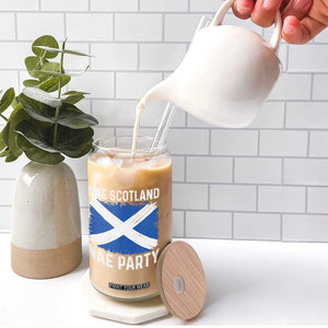 Nae Scotland Nae Party Saltire Flag Glass Can Vintage Scottish Accent Soccer Fans Football Tournament