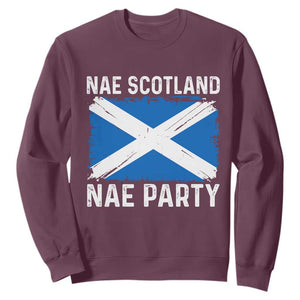 Nae Scotland Nae Party Saltire Flag Sweatshirt Vintage Scottish Accent Soccer Fans Football Tournament