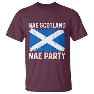 Nae Scotland Nae Party Saltire Flag T Shirt Vintage Scottish Accent Soccer Fans Football Tournament
