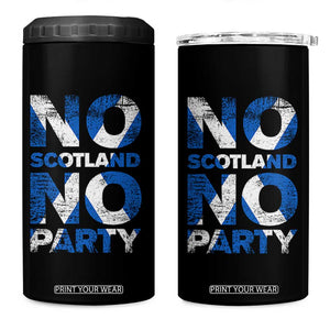 No Scotland No Party Saltire Flag 4 in 1 Can Cooler Tumbler Football Fans Soccer Tournament Sports Lover
