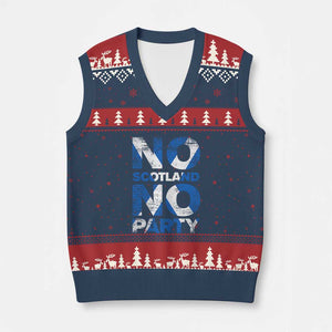 No Scotland No Party Saltire Flag V-Neck Knit Sweater Vest Football Fans Soccer Tournament Sports Lover