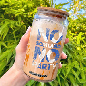 No Scotland No Party Saltire Flag Glass Can Football Fans Soccer Tournament Sports Lover