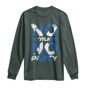 No Scotland No Party Saltire Flag Long Sleeve Shirt Football Fans Soccer Tournament Sports Lover