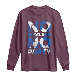 No Scotland No Party Saltire Flag Long Sleeve Shirt Football Fans Soccer Tournament Sports Lover