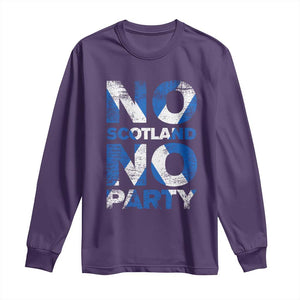 No Scotland No Party Saltire Flag Long Sleeve Shirt Football Fans Soccer Tournament Sports Lover