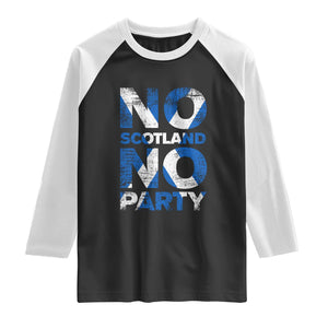 No Scotland No Party Saltire Flag Raglan Shirt Football Fans Soccer Tournament Sports Lover