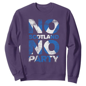 No Scotland No Party Saltire Flag Sweatshirt Football Fans Soccer Tournament Sports Lover