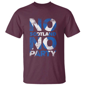 No Scotland No Party Saltire Flag T Shirt Football Fans Soccer Tournament Sports Lover