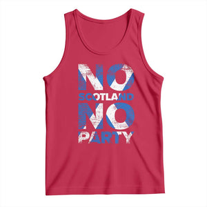 No Scotland No Party Saltire Flag Tank Top Football Fans Soccer Tournament Sports Lover