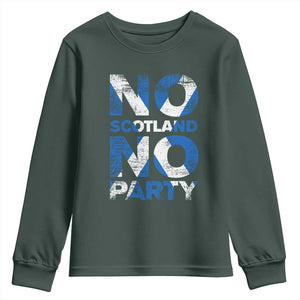 No Scotland No Party Saltire Flag Youth Sweatshirt Football Fans Soccer Tournament Sports Lover