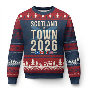 Scotland in Town 2026 Football Fans Ugly Christmas Sweater Soccer Tournament North American Sports Lovers