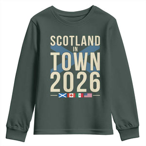 Scotland in Town 2026 Football Fans Youth Sweatshirt Soccer Tournament North American Sports Lovers