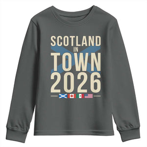 Scotland in Town 2026 Football Fans Youth Sweatshirt Soccer Tournament North American Sports Lovers