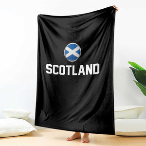 Scotland Round Saltire Flag Emblem Throw Blanket Classic Varsity Typography Sports Fans