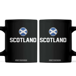 Scotland Round Saltire Flag Emblem Coffee Mug Classic Varsity Typography Sports Fans