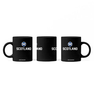Scotland Round Saltire Flag Emblem Coffee Mug Classic Varsity Typography Sports Fans