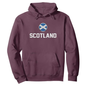 Scotland Round Saltire Flag Emblem Hoodie Classic Varsity Typography Sports Fans