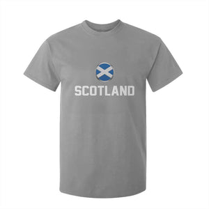 Scotland Round Saltire Flag Emblem T Shirt For Kid Classic Varsity Typography Sports Fans