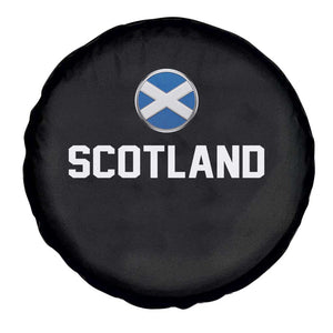 Scotland Round Saltire Flag Emblem Spare Tire Cover Classic Varsity Typography Sports Fans