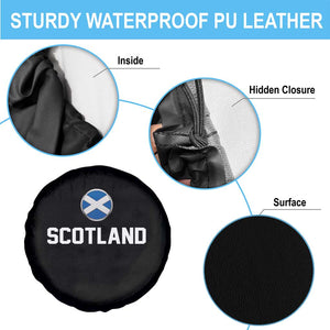 Scotland Round Saltire Flag Emblem Spare Tire Cover Classic Varsity Typography Sports Fans