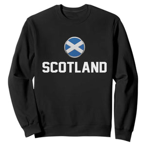 Scotland Round Saltire Flag Emblem Sweatshirt Classic Varsity Typography Sports Fans