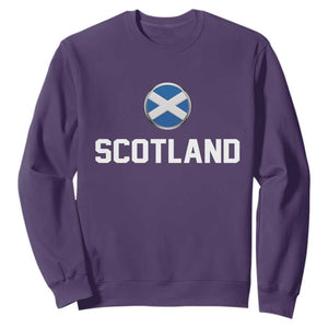 Scotland Round Saltire Flag Emblem Sweatshirt Classic Varsity Typography Sports Fans