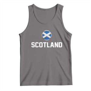 Scotland Round Saltire Flag Emblem Tank Top Classic Varsity Typography Sports Fans