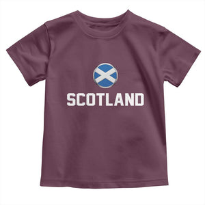 Scotland Round Saltire Flag Emblem Toddler T Shirt Classic Varsity Typography Sports Fans