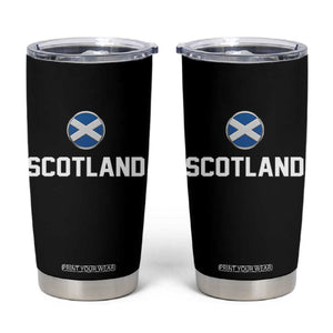 Scotland Round Saltire Flag Emblem Tumbler Cup Classic Varsity Typography Sports Fans