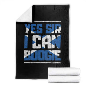 Funny Scottish Anthem Fan Saltire Flag Throw Blanket Yes Sir I Can Boogie Sports Style Scotland Football Supporters
