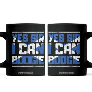 Funny Scottish Anthem Fan Saltire Flag Coffee Mug Yes Sir I Can Boogie Sports Style Scotland Football Supporters