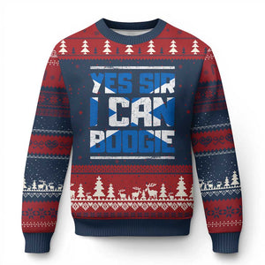 Funny Scottish Anthem Fan Saltire Flag Ugly Christmas Sweater Yes Sir I Can Boogie Sports Style Scotland Football Supporters